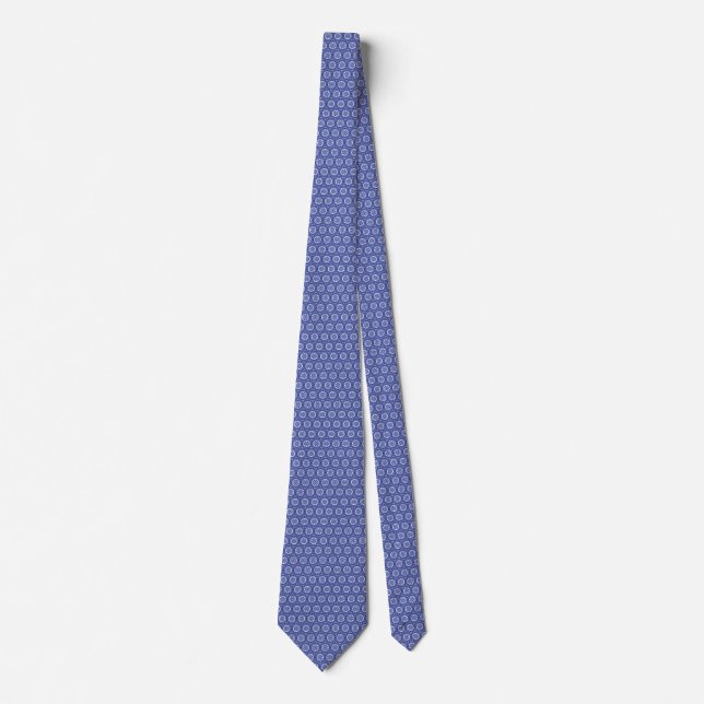 Corbata azul con mosaico mediterráneo (Anverso)