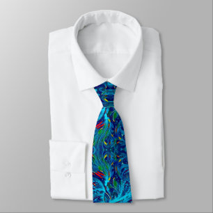 Corbata azul en colores pastel de la impresión del