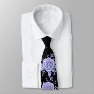 Corbata azul floral