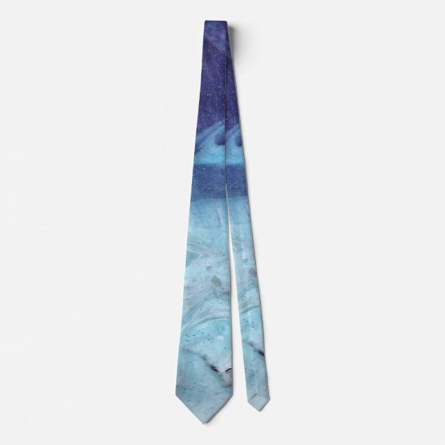 Corbata Azul Fresca Abstracta Ice Capade (Anverso)