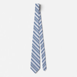 Corbata Azul índigo, franjas de puntas blancas Unisex Neck