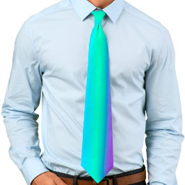 Corbata Azul Luminoso, Verde Y Morado Gradiente Violeta