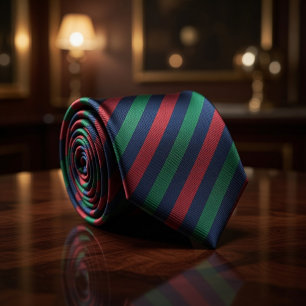Corbata Azul marino burgundy verde clásico raya regimental