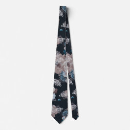 Corbata Azul marino con flores