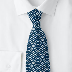 Corbata Azul Marino Diamante Escotado