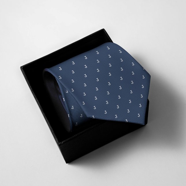 Corbata Azul marino monogramado (Subido por el creador)