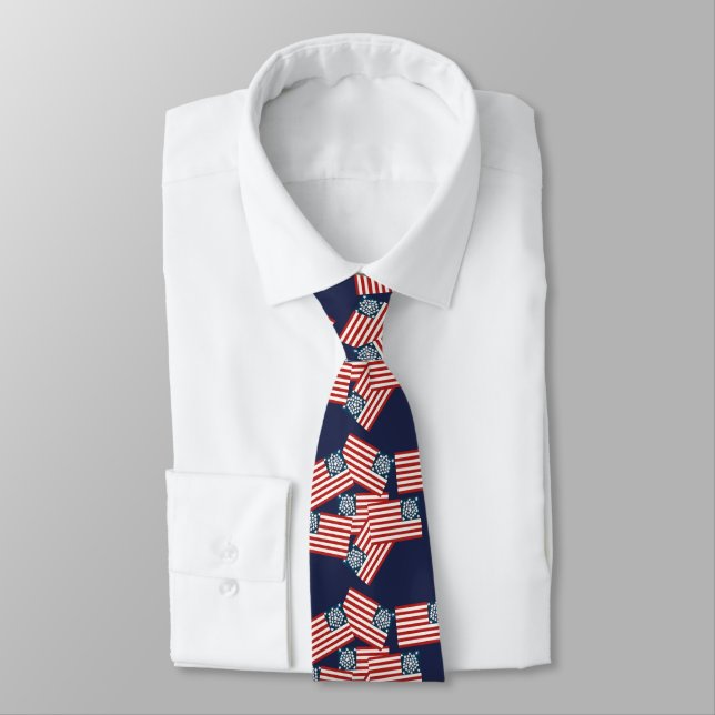 Corbata Azul Marino Patriótico (Atado)