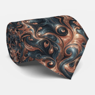 Corbata Azul Marino Profesional y Mármol de Cobre