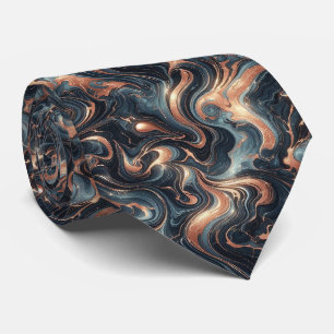Corbata Azul Marino Profesional y Mármol de Cobre