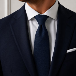 Corbata Azul Marino Sólido Texturizado