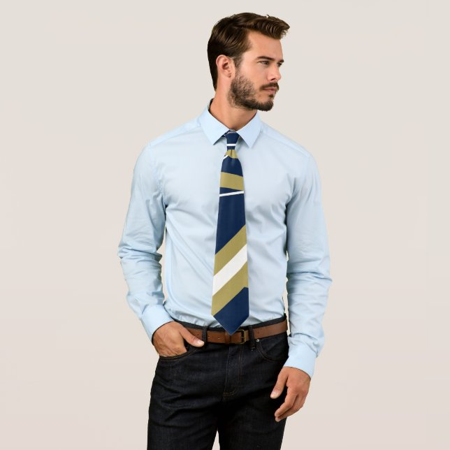Corbata Azul marino y oro (In situ)