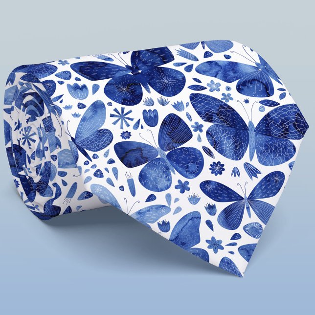 Corbata Azul mariposa acuarela (Subido por el creador)