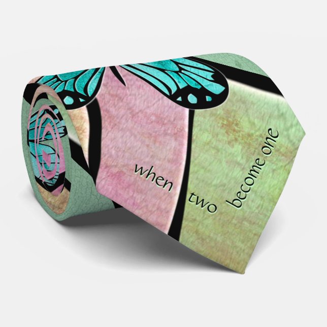 Corbata Azul mariposa en Boda verde esmeralda (Enrollado)