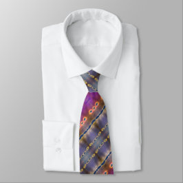 Corbata Azul morado y Naranja
