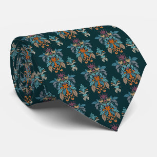 Corbata Azul Naranja Etnia Verde Oriental Patrón Oriental