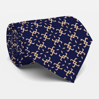 Corbata Azul oscuro Abstracto Geométrico Patrón Necktie