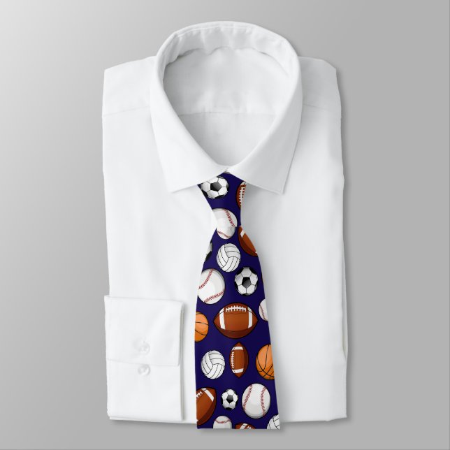 Corbata azul oscuro de varios deportes All STAR (Atado)