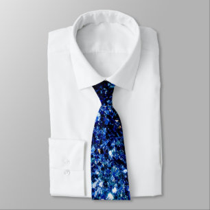 Corbata Azul oscuro profundo brillante falso brillo destel