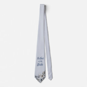Corbata Azul Polvo y Gris Floral Padre de la Novia
