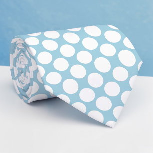 Corbata azul polvoriento con lunares gigantes pers