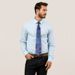 Corbata Azul púrpura Majestic Starry Nebulosa acuática<br><div class="desc">Este diseño moderno y majestuoso es perfecto para las mujeres elegantes y modernas. Tiene una nebulosa estelar de color morado, azul, negro y blanco, pintada a mano. Este diseño fue pintado a mano por la artista de La Femme, Rachel Matheney. Disfrute de la impresión de este personalizado en cualquiera de...</div>