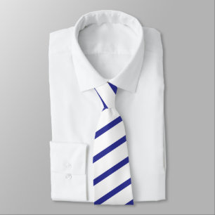 Corbata Azul rayado sobre blanco