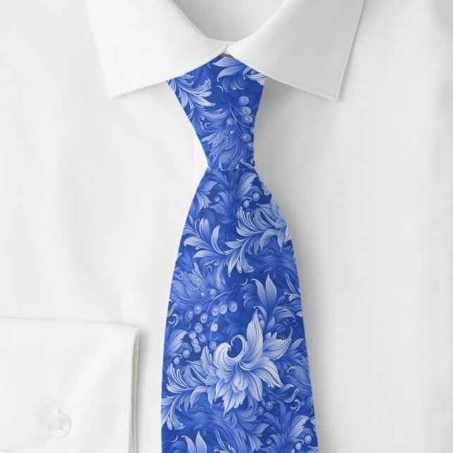 Corbata Azul Real Botánico Ornamentado (Subido por el creador)