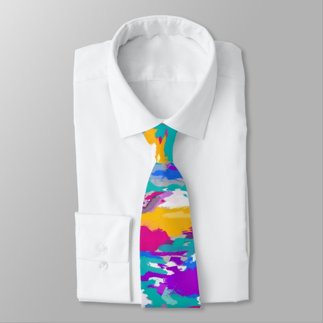 Corbata Azul, rosa y púrpura (Atado)