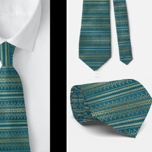 Corbata azul turquesa abstracta bohemiana elegante