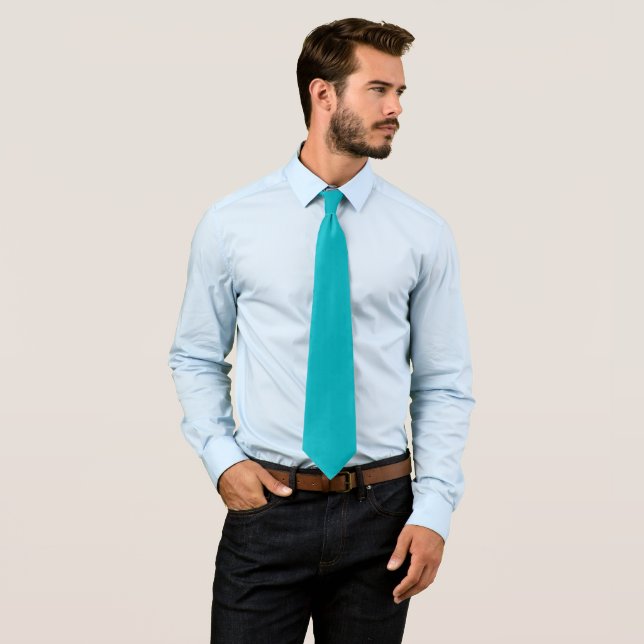 Corbata Azul turquesa de color solido