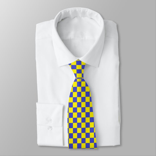 Corbata Azul y amarillo a cuadros (Atado)