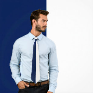 Corbata Azul y blanco de la Marina de Color Dividido
