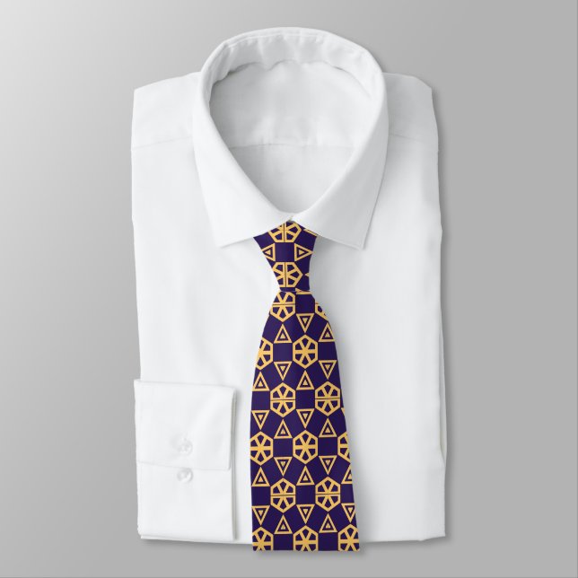 Corbata Azul y Dorado (Atado)