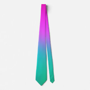 Corbata Azul y verde neón rosado