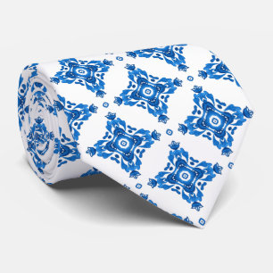 Corbata Azulejo Azul Mosaico