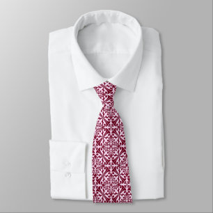 Corbata Azulejo marroquí - burdeos y rosa
