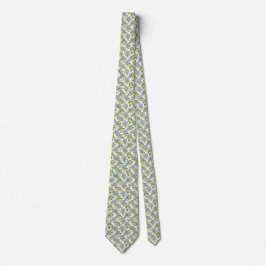 Corbata Azulejos Blancos Azules Limones Boda Mediterránea