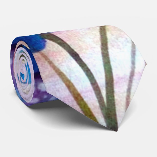 Corbata Azulejos florales de los hombres (Enrollado)