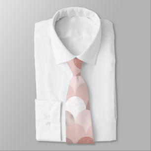 Corbata Azulejos rosados y dorados Rosas