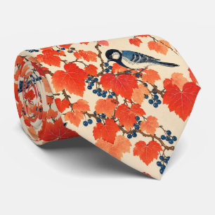 Corbata Azulejos y vides de uva de otoño