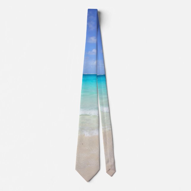 Corbata Azure Blue Caribbean Tropical Beach (Anverso)