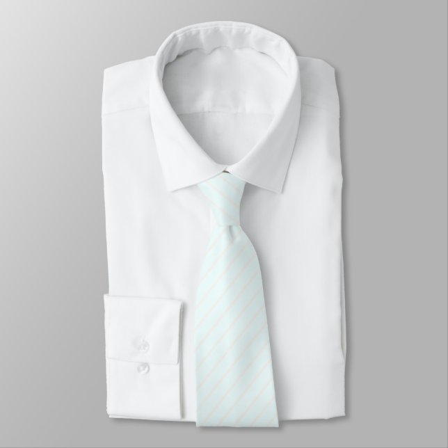 Corbata Azure Mist Blue & Seashell White Pinstripes (Atado)