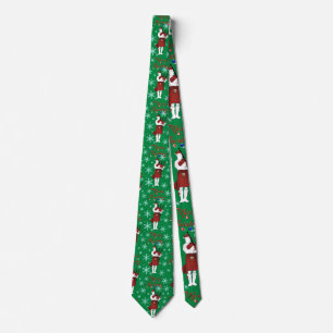 Corbata Bagpiper escocés Feliz Navidad con copos de nieve