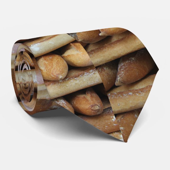 Corbata Baguetas frescas en un mercado (Enrollado)