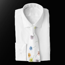 Corbata Bailando Dandelions | Patrón floral acuarela