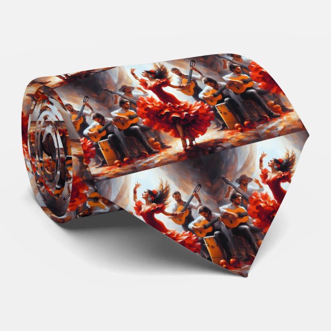 Corbata Bailarín de Flamenco Banda de Música Española  (Enrollado)