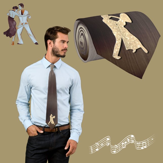 Corbata Bailarines de oro Silhouettes ( falso purpurina) (Subido por el creador)