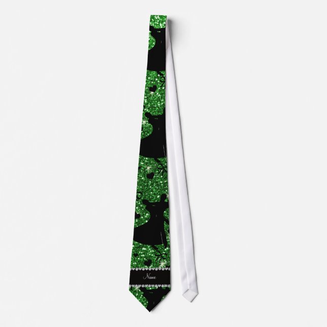 Corbata Baile de salón de baile verde conocido de encargo (Anverso)