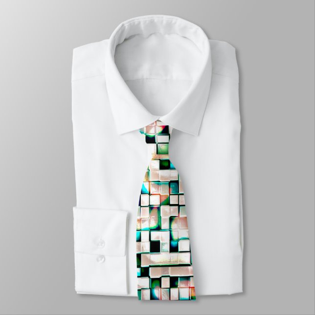 Corbata Baldosas de crema de estilo bruto texturado, cuadr (Atado)