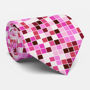 Corbata Baldosas de piscina, mosaicos rosados, patrón geom